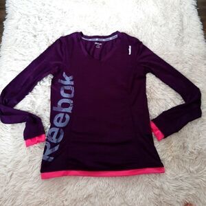 Reebok long sleeve sz s sport top v neck